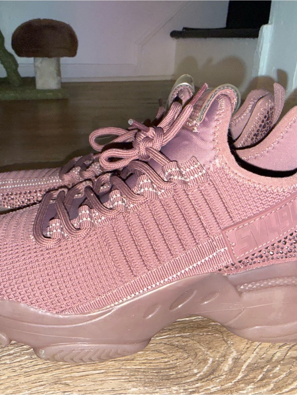 Steve Madden Women's Chunky Knit Sneakers in Mauve - Picture 5 of 7